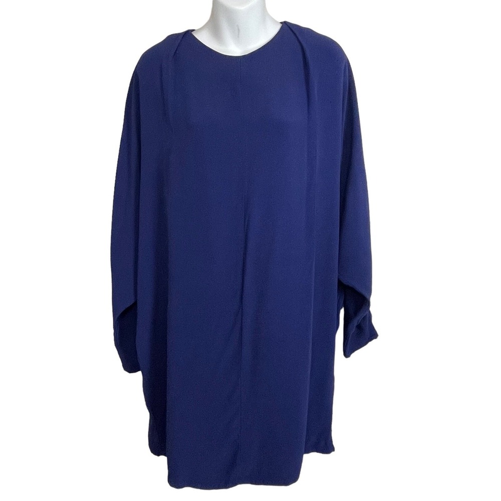Reiss Navy Blue Dolman Sleeve Mini Dress Sz 10 Minimalist Designer Chic